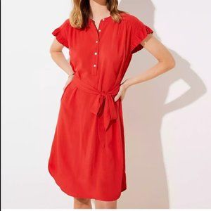 LOFT Tie Waist Shirt Dress NWT